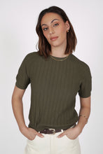 Load image into Gallery viewer, MARLOW SOLEIL KNIT TEE OLIVE

