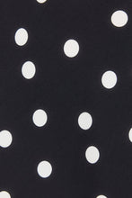 Load image into Gallery viewer, COMING SOON | STORIES BE TOLD SPOTLIGHT BLACK POLKA DOT OFF SHOULDER FLARE MIDI DRESS
