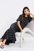 Load image into Gallery viewer, STORIES BE TOLD STAGE BLACK POLKA DOT MAXI DRESS
