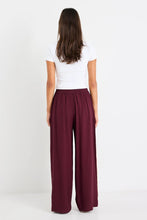 Load image into Gallery viewer, STORIES BE TOLD TOWNIE BURGUNDY SIDE STRIPE WIDE LEG PANTS
