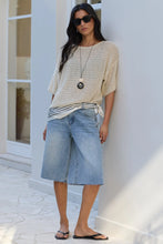 Load image into Gallery viewer, STORIES BE TOLD MAVERICK VINTAGE BLUE KNEE LENGTH BERMUDA DENIM SHORTS
