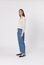 Load image into Gallery viewer, MARLOW SUNSET LS CREW TAUPE STRIPE
