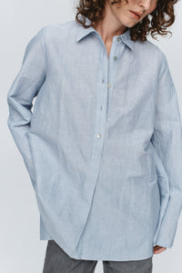 MARLE TAB SHIRT BLEU STRIPE