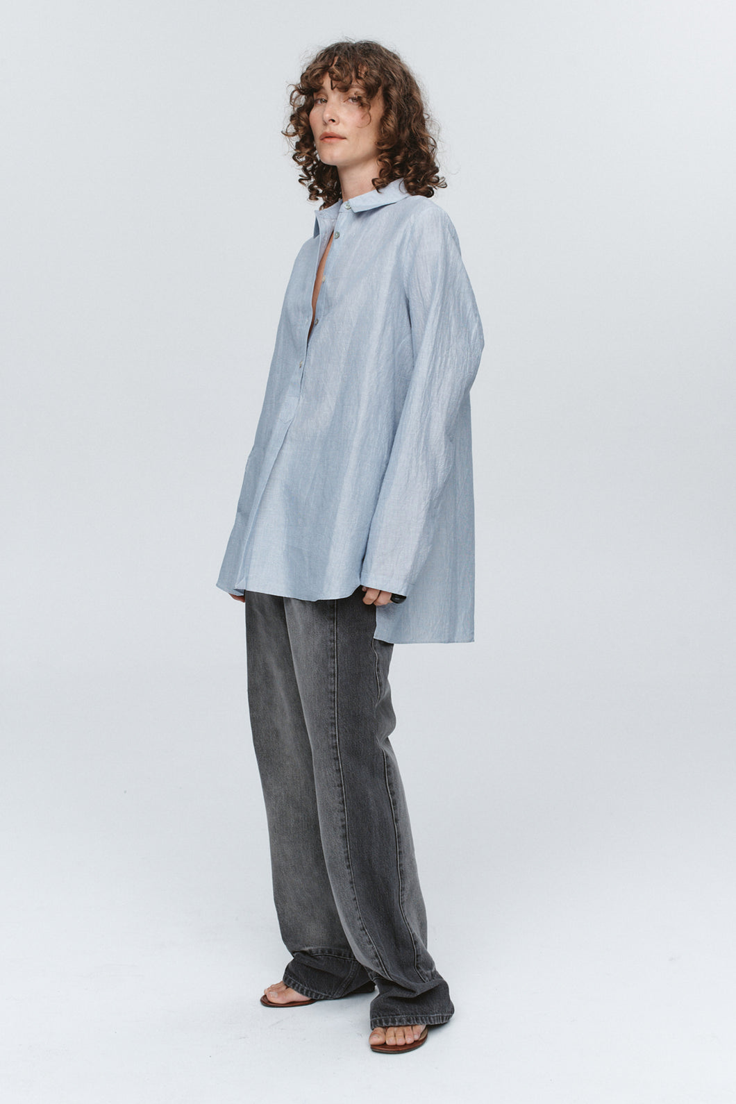 MARLE TAB SHIRT BLEU STRIPE