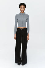 Load image into Gallery viewer, MARLE TIE CURVE SEAM JEAN BLACK
