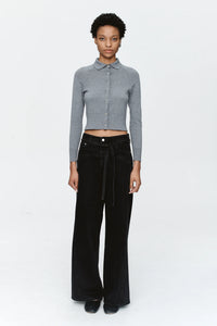MARLE TIE CURVE SEAM JEAN BLACK