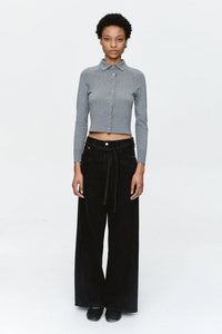 MARLE TIE CURVE SEAM JEAN BLACK