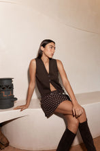 Load image into Gallery viewer, ROWIE FRANNIE SILK MINI SKIRT CACAO SPOT

