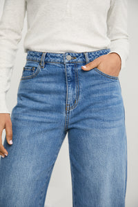 MARLOW THE CURVE BARREL JEAN VINTAGE MID WASH