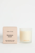 Load image into Gallery viewer, WILLOW &amp; MAE TRANQUIL NIGHT SPICED SANDALWOOD + AMBER 230G SOY CANDLE TAN
