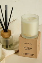 Load image into Gallery viewer, WILLOW &amp; MAE TRANQUIL NIGHT SPICED SANDALWOOD + AMBER 230G SOY CANDLE TAN
