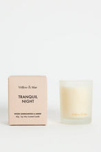 Load image into Gallery viewer, WILLOW &amp; MAE TRANQUIL NIGHT SPICED SANDALWOOD + AMBER 60G SOY CANDLE TAN
