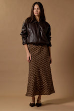 Load image into Gallery viewer, STORIES BE TOLD COMPANION CHOCOLATE CARAMEL CHECK COTTON BLEND BIAS MAXI SKIRT
