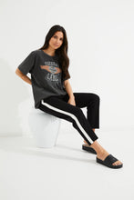 Load image into Gallery viewer, TUESDAY BOBBIE PANTS BLACK/WHITE SINGLE STRIPE
