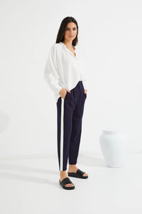 TUESDAY LABEL BOBBIE PANTS NAVY/WHITE SINGLE STRIPE