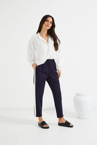 TUESDAY LABEL BOBBIE PANTS NAVY/WHITE SINGLE STRIPE