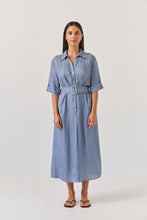 Load image into Gallery viewer, TUESDAY SUNRAY DRESS DENIM BLUE
