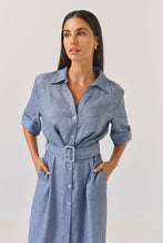 Load image into Gallery viewer, TUESDAY SUNRAY DRESS DENIM BLUE
