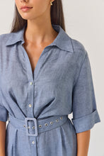 Load image into Gallery viewer, TUESDAY SUNRAY DRESS DENIM BLUE
