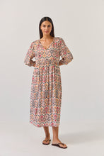 Load image into Gallery viewer, TUESDAY ODETTE DRESS MOCHA IKAT
