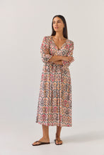 Load image into Gallery viewer, TUESDAY ODETTE DRESS MOCHA IKAT
