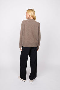 MARLOW CASHMERE FUNNEL NECK HAZELNUT