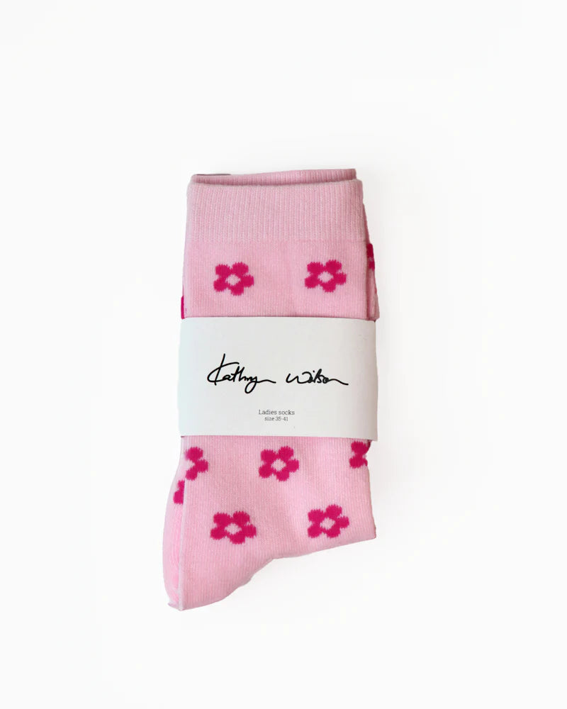 KATHRYN WILSON PETAL SOCKS PINK/MAGENTA