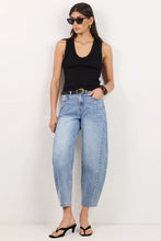 Load image into Gallery viewer, AMONG THE BRAVE VALE BLACK V NECK RIB TANK
