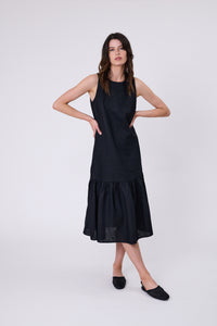 MARLOW VERONA LINEN DRESS BLACK