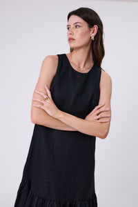 MARLOW VERONA LINEN DRESS BLACK