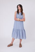 Load image into Gallery viewer, MARLOW VERONA LINEN DRESS BLUE SMOKE
