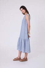 Load image into Gallery viewer, MARLOW VERONA LINEN DRESS BLUE SMOKE
