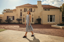 Load image into Gallery viewer, MARLOW VERONA LINEN DRESS BLUE SMOKE
