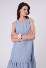 Load image into Gallery viewer, MARLOW VERONA LINEN DRESS BLUE SMOKE
