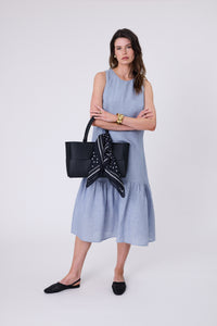 MARLOW VERONA LINEN DRESS BLUE SMOKE