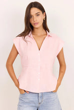 Load image into Gallery viewer, RE:UNION LABEL VILLAGER BLUSH LINEN TIE BACK SHORT SLEEVE SHIRT
