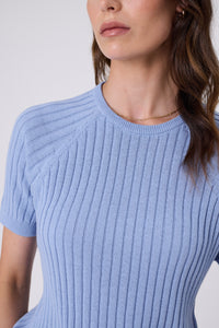 MARLOW WISP KNIT TEE BLUESMOKE