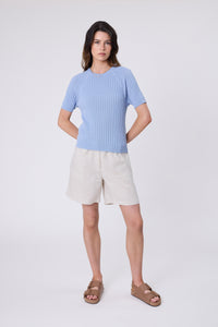 MARLOW WISP KNIT TEE BLUESMOKE