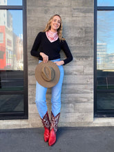 Load image into Gallery viewer, DARK HAMPTON x KAYLEE BELL COWBOY UP PINK PETITE SILK SCARF
