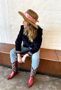 DARK HAMPTON x KAYLEE BELL COWBOY UP PINK PETITE SILK SCARF