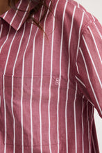 Load image into Gallery viewer, STORIES BE TOLD YOU GOT THIS OVERSIZED SHIRT BURGUNDY STRIPE
