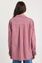 Load image into Gallery viewer, STORIES BE TOLD YOU GOT THIS OVERSIZED SHIRT BURGUNDY STRIPE
