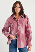 Load image into Gallery viewer, STORIES BE TOLD YOU GOT THIS OVERSIZED SHIRT BURGUNDY STRIPE
