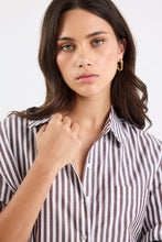 Load image into Gallery viewer, STORIES BE TOLD YOU GOT THIS CHOCOLATE STRIPE OVERSIZED SHIRT

