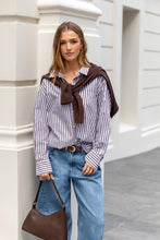 Load image into Gallery viewer, STORIES BE TOLD YOU GOT THIS CHOCOLATE STRIPE OVERSIZED SHIRT
