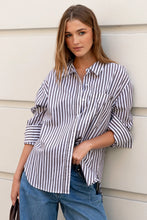 Load image into Gallery viewer, STORIES BE TOLD YOU GOT THIS CHOCOLATE STRIPE OVERSIZED SHIRT
