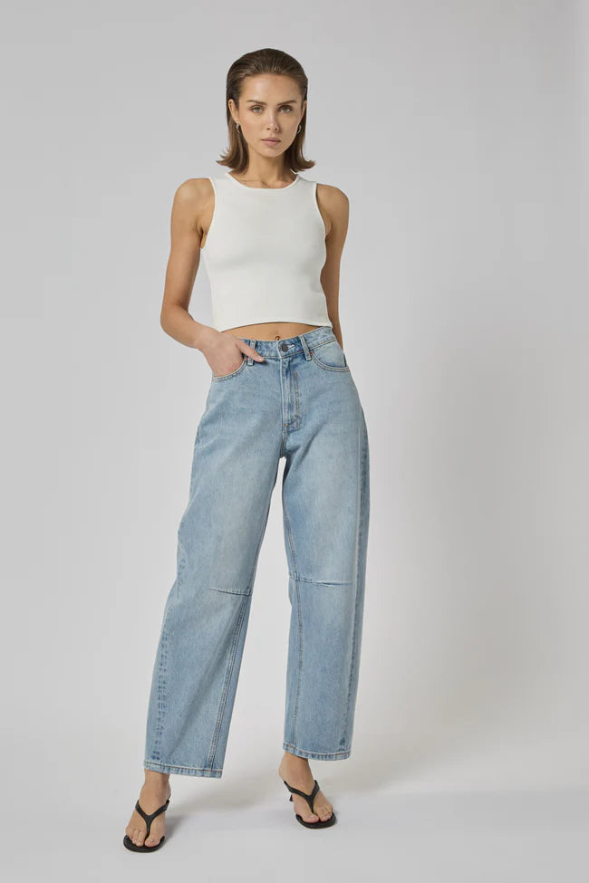 DRICOPER ZELLA BARREL JEAN SUNBLEACHED