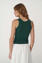 Load image into Gallery viewer, ROWIE ZOE CONTRAST KNIT TANK BOTTLE GREEN
