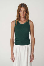 Load image into Gallery viewer, ROWIE ZOE CONTRAST KNIT TANK BOTTLE GREEN
