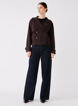 Load image into Gallery viewer, ESMAEE AVENUE CROPPED TRENCH CHOCOLATE

